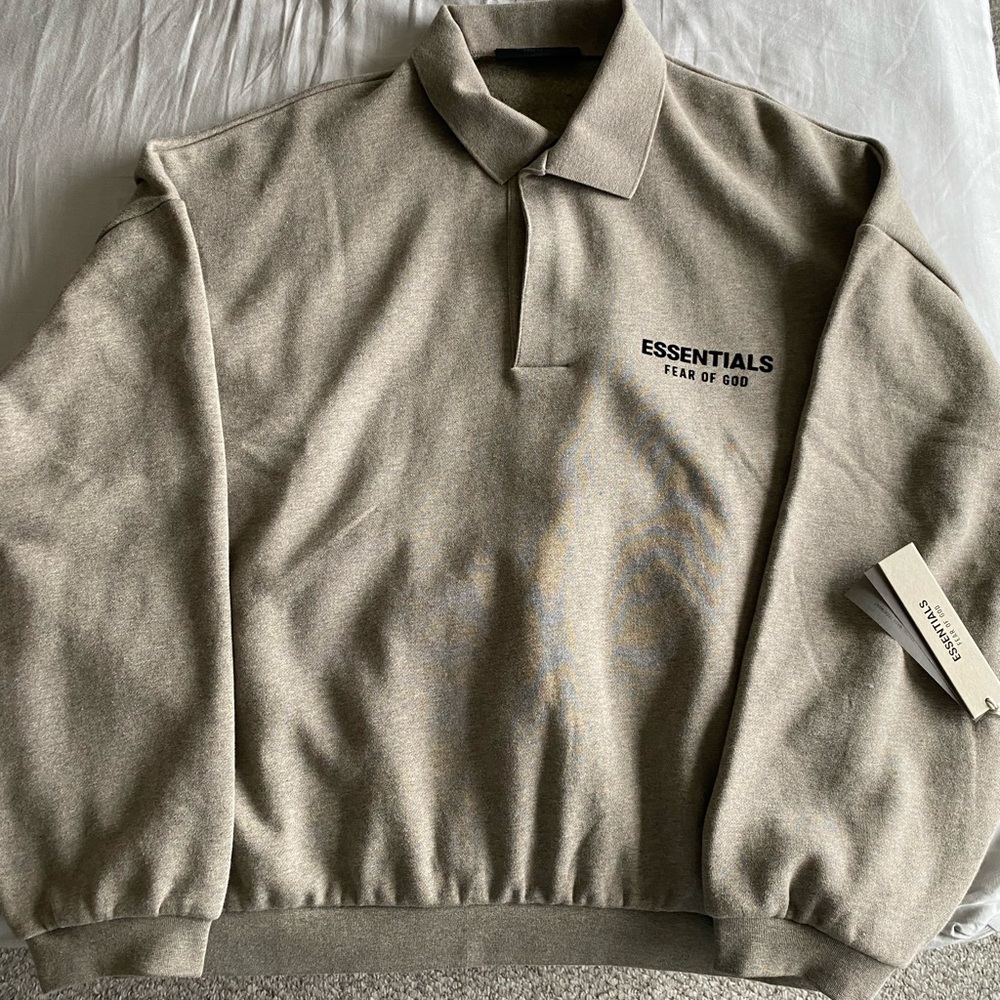 Essentials Fall Limited Addition Heather Grey Polo Sweatshirt